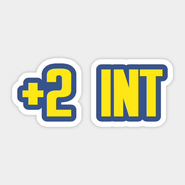 +2 Intelligence Sticker by chuckfinleyart